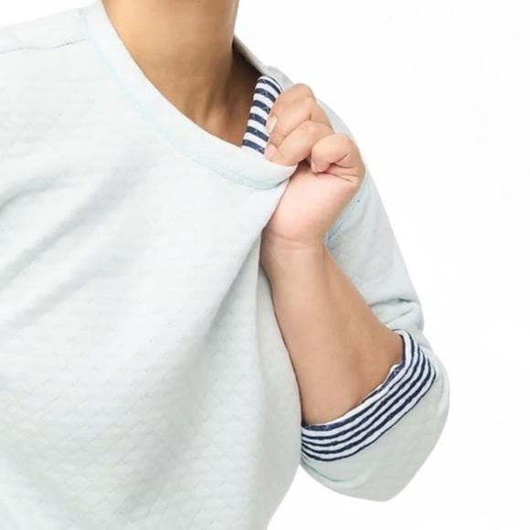 J. Crew Light Blue Reversible Quilted Pullover - Picture 2 of 7